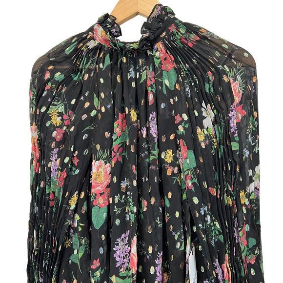 Amur Yael A line Dress In Black Floating Floral Size 2 - Picture 13 of 16